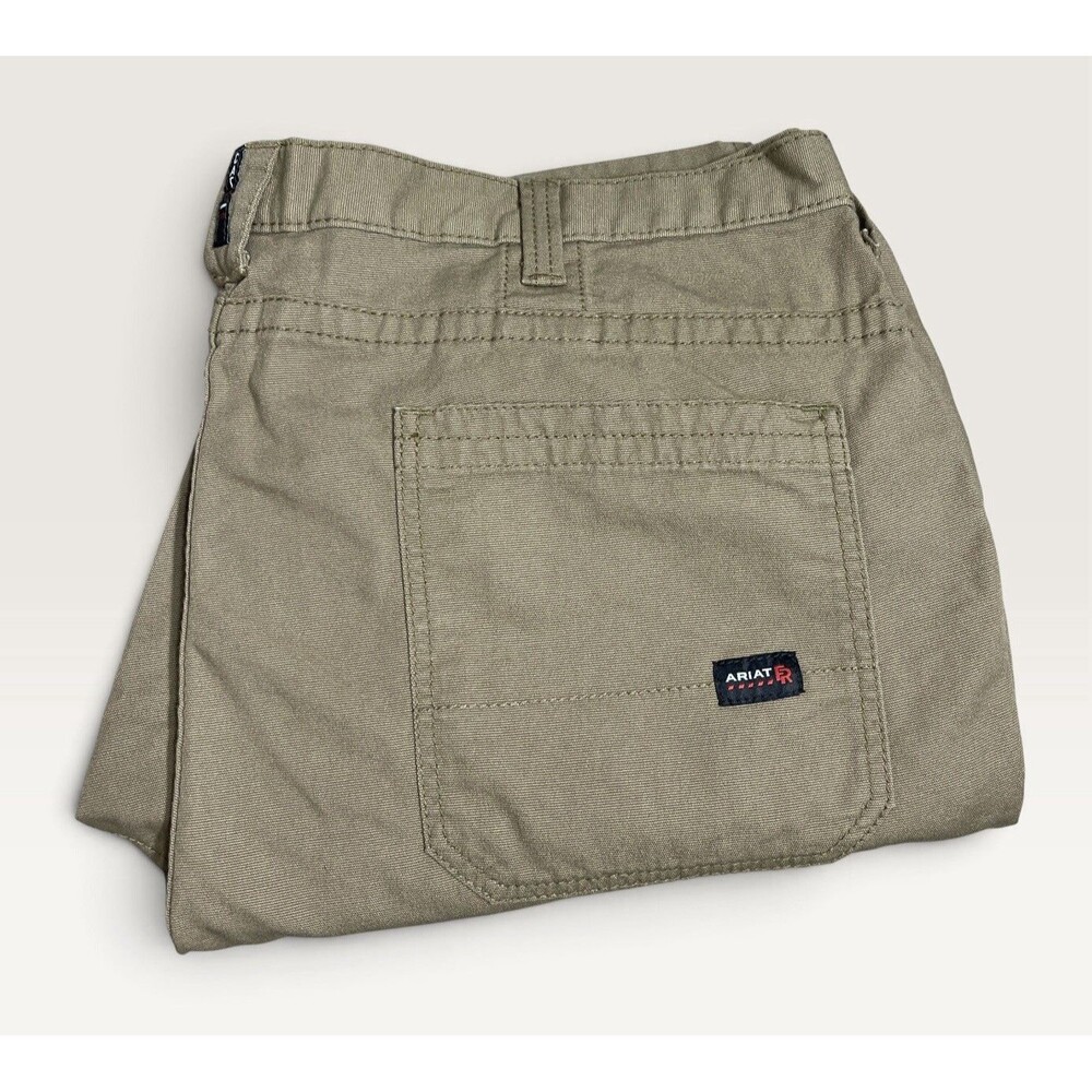 Ariat Pants Work FR M5 Straight Leg Khaki Brown Cargo Men 46/34 Flame Resistant